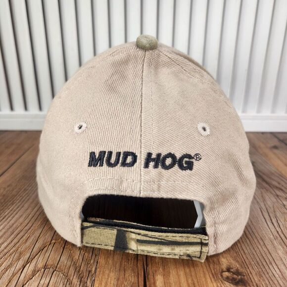 Mud Hog Hydraulic RWD Strapback Hat Cap Beige Green Camo Harvesting Brand Farmer - Picture 5 of 10